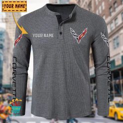 Chevrolet Corvette Custom Name New Edition Henley Long Sleeve Shirt