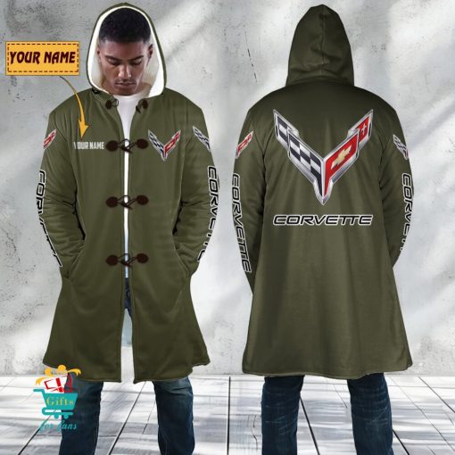 Chevrolet Corvette Custom Name New Edition Hooded Overcoat