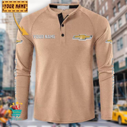 Chevrolet Custom Name New Edition Henley Long Sleeve Shirt
