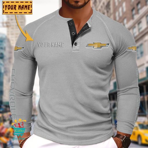 Chevrolet Custom Name New Edition Henley Long Sleeve Shirt