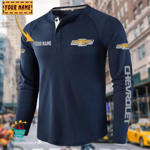 Chevrolet Custom Name New Edition Henley Long Sleeve Shirt
