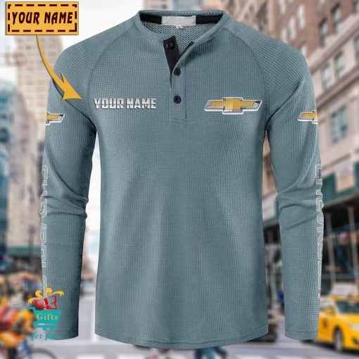 Chevrolet Custom Name New Edition Henley Long Sleeve Shirt