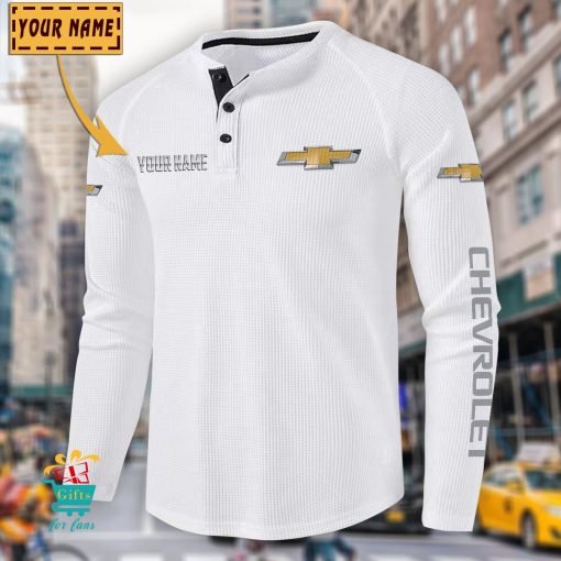 Chevrolet Custom Name New Edition Henley Long Sleeve Shirt