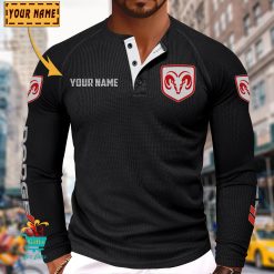 Dodge Custom Name New Edition Henley Long Sleeve Shirt
