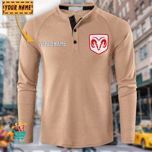 Dodge Custom Name New Edition Henley Long Sleeve Shirt