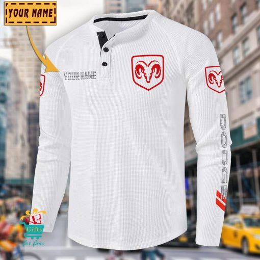 Dodge Custom Name New Edition Henley Long Sleeve Shirt