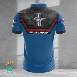 Ford Mustang Custom Name New Design Zipper Polo Shirt
