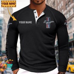 Ford Mustang Custom Name New Edition Henley Long Sleeve Shirt