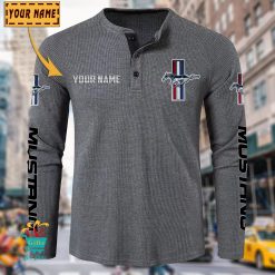 Ford Mustang Custom Name New Edition Henley Long Sleeve Shirt