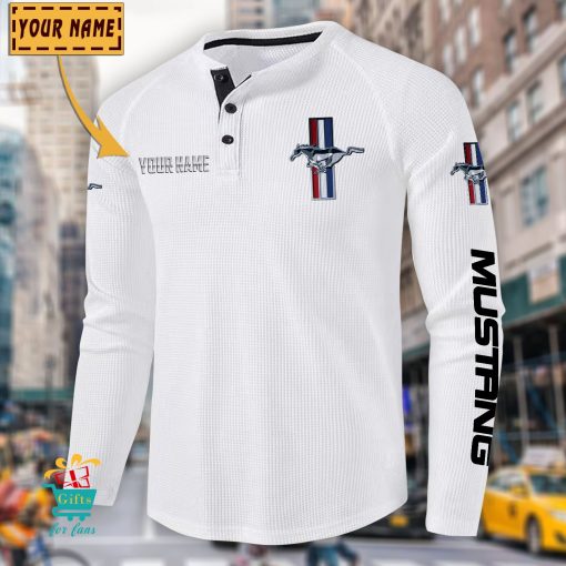 Ford Mustang Custom Name New Edition Henley Long Sleeve Shirt