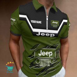 Jeep Custom Name New Design Zipper Polo Shirt