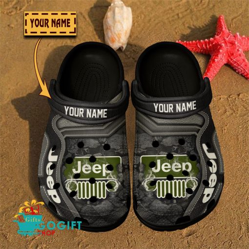 Jeep Custom Name Fan Edition BW Crocs