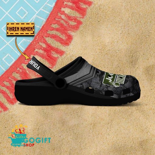 Jeep Custom Name Fan Edition BW Crocs