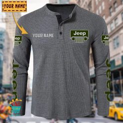 Jeep Custom Name New Edition Henley Long Sleeve Shirt