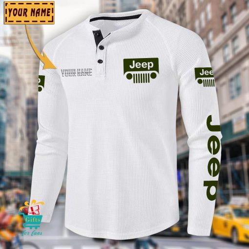 Jeep Custom Name New Edition Henley Long Sleeve Shirt