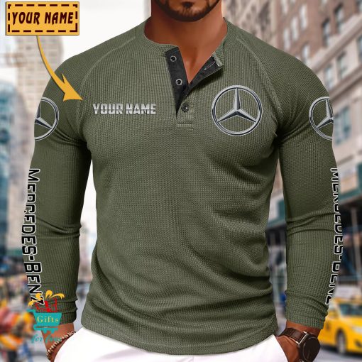 Mercedes-Benz Custom Name New Edition Henley Long Sleeve Shirt