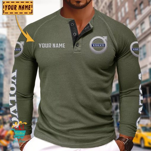 Volvo Custom Name New Edition Henley Long Sleeve Shirt