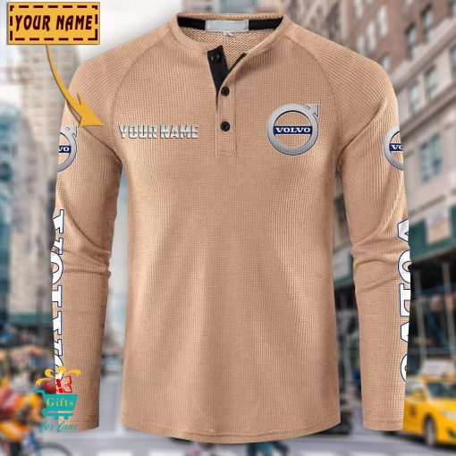 Volvo Custom Name New Edition Henley Long Sleeve Shirt