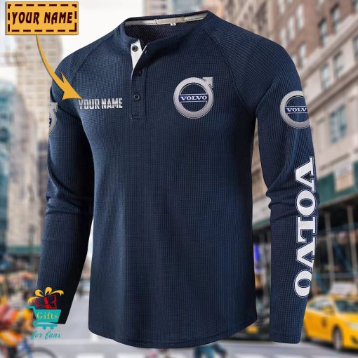 Volvo Custom Name New Edition Henley Long Sleeve Shirt