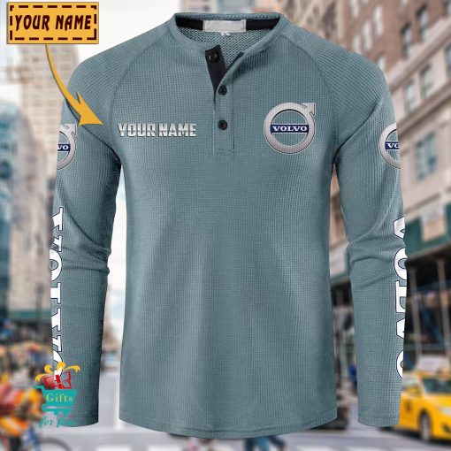 Volvo Custom Name New Edition Henley Long Sleeve Shirt