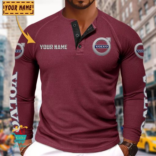 Volvo Custom Name New Edition Henley Long Sleeve Shirt